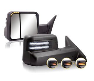 Tow Mirrors Fit Dodge Ram 2009 - 2018 Black Pair Power Heated